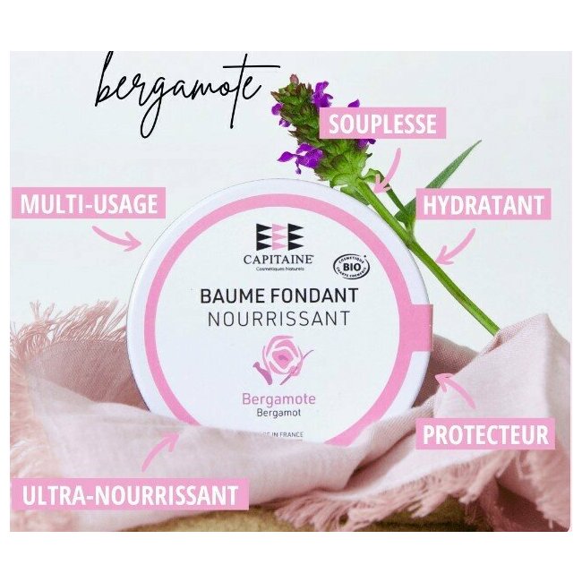 baume corps nourrissant rose bergamote