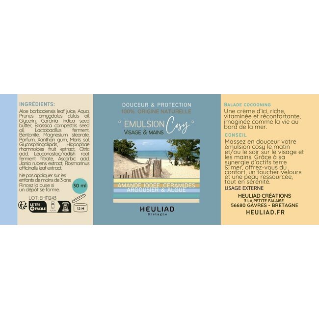 Emulsion cosy Heuliad - Crme naturelle bretagne pour peau mature ou sche