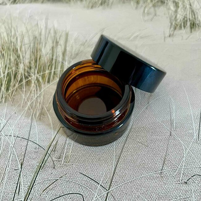 Pot en verre ambr 20 ml avec couvercle PP VIDE